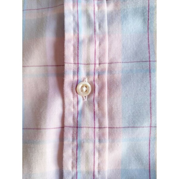 VTG ENRO Men's Plaid Button Front Short Sleeved Shirt Size Large - Picture 8 of 9